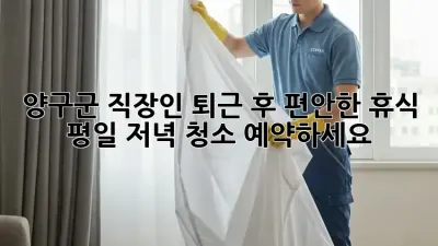 양구군 직장인, 퇴근 후 편안한 휴식? 평일 저녁 청소 예약하세요!
